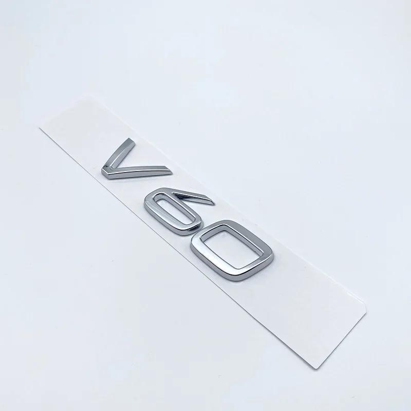 ABS Letters Numbers Emblem B4 B5 T4 T5 T6 T8 Trunk Lid Badge Decal Car Sticker for Volvo V60 Glossy Black Chrome