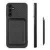 Für Samsung Galaxy A54 5G Abnehmbare 2-in-1 Magnetische Kartenhalter Handyhülle Kohlefasertextur Schutzhülle