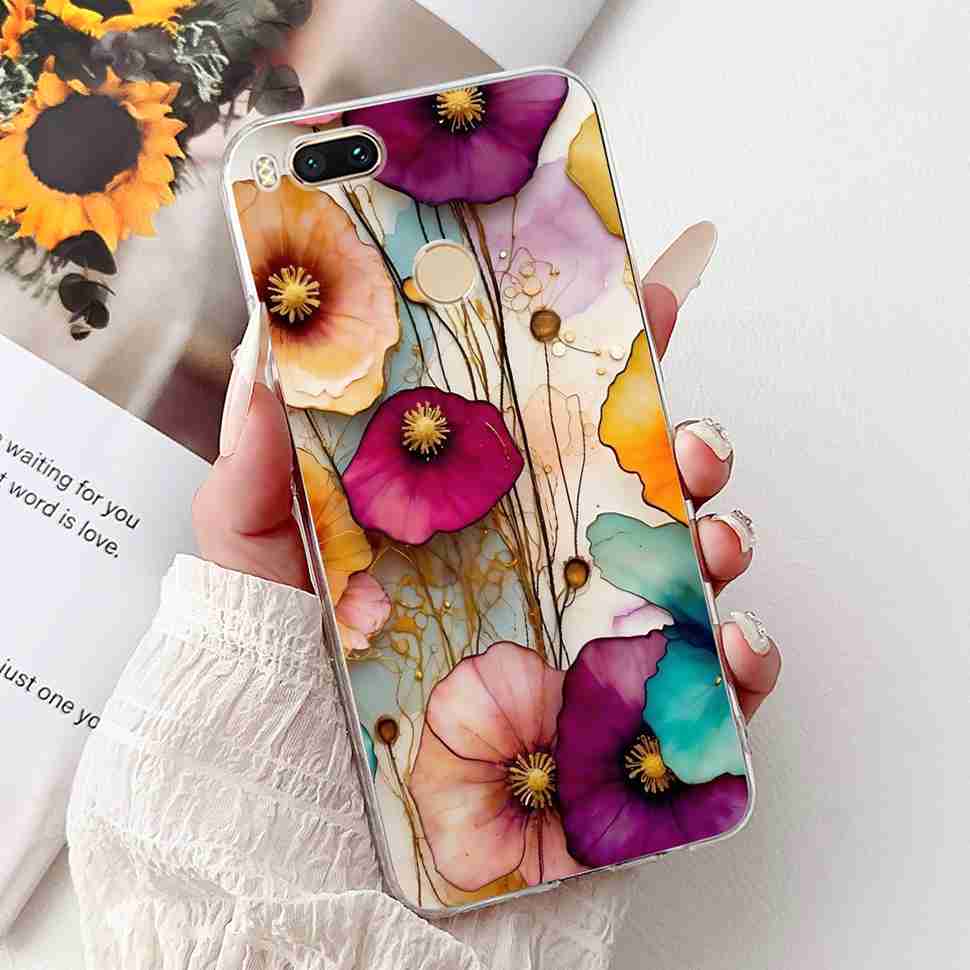 For Xiaomi Mi A1 MDG2 MDI2 Case Fashion Painting TPU Soft Silicone Cover For Xiaomi Mi A1 Mi 5X 5.5" Colorful Flower Phone Shell