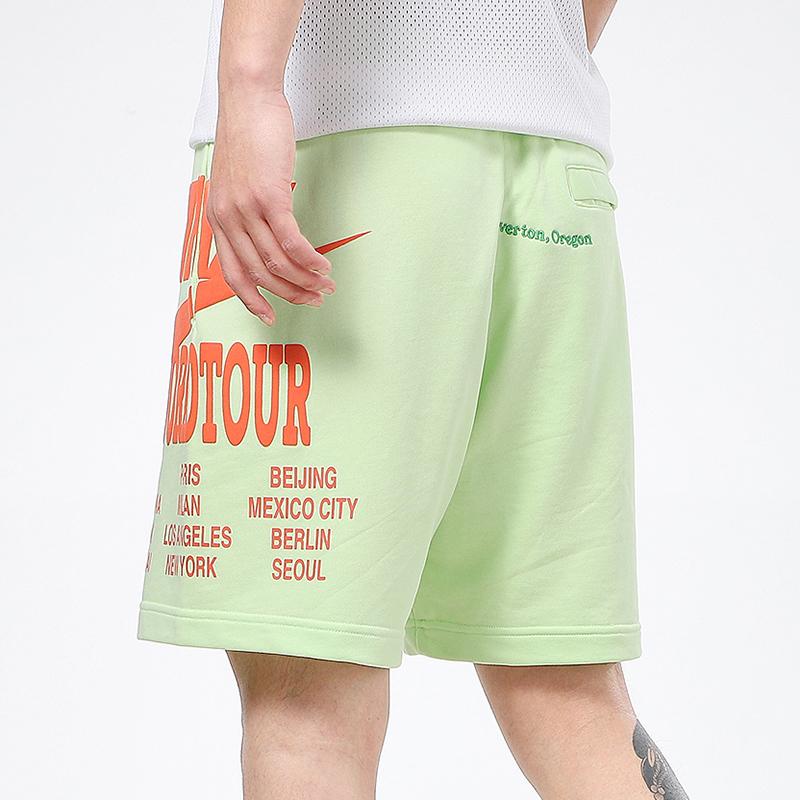 Nike NSW FT Shorts With Large Logo Print Knit Sport Regular Fit Men Bottoms Green DA0646-383