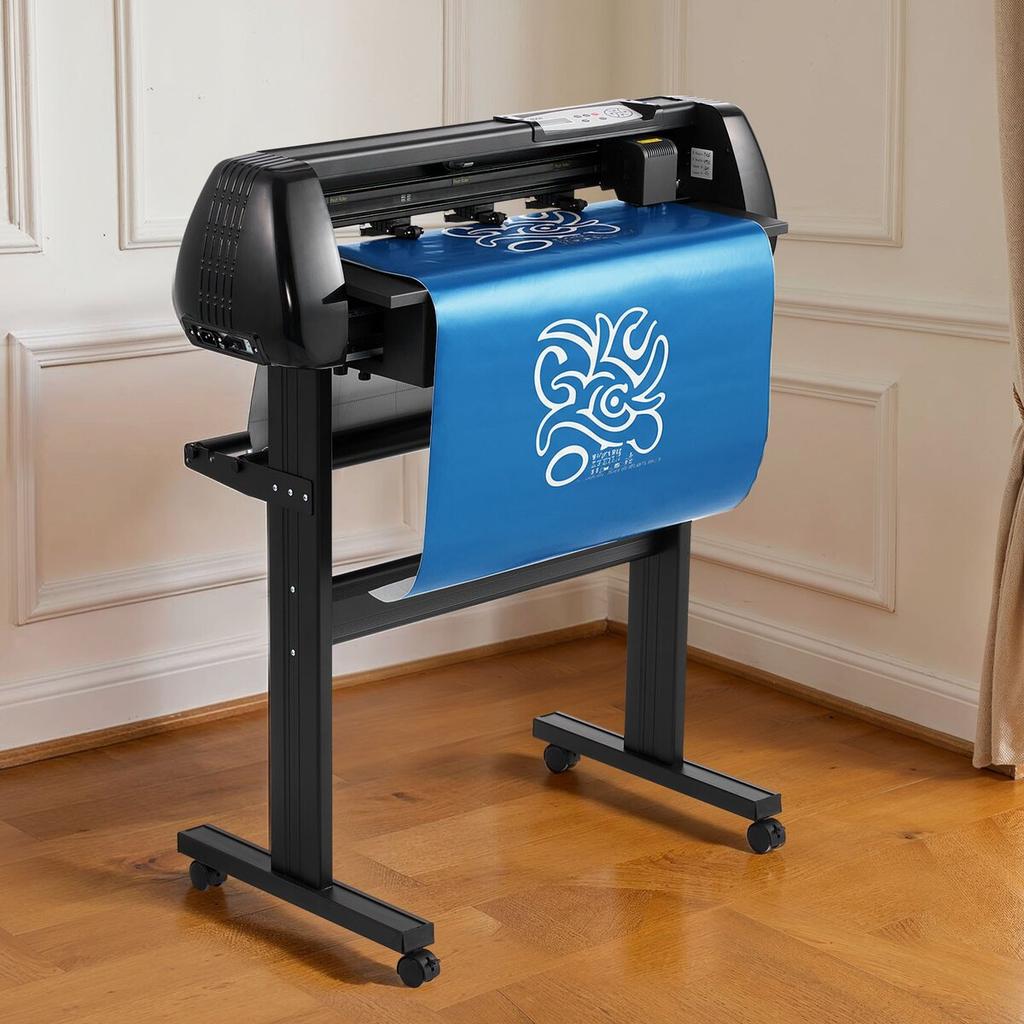 Vinyl-Schneidemaschine, 720 mm maximale Einzugsbreite, Doppelklingen, Einstellbare Kraft und Geschwindigkeit, LED-Anzeige, Vinyl-Plotter-Schneide-Drucker mit Signmaster