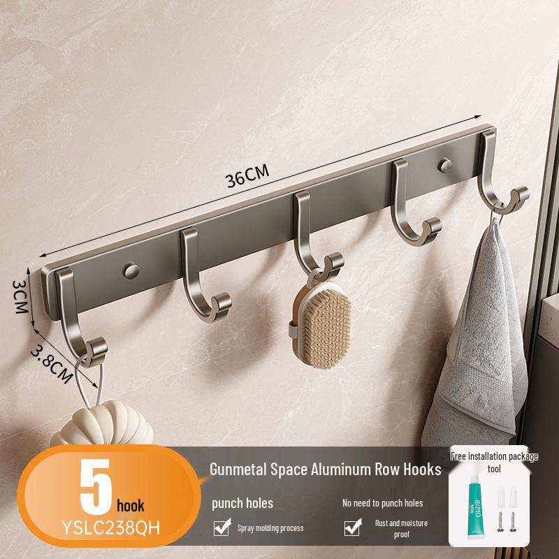 Space-Aluminium Haken ohne Bohren: Haken für Bad, Küche, Mantel, Handtuch & Mehr