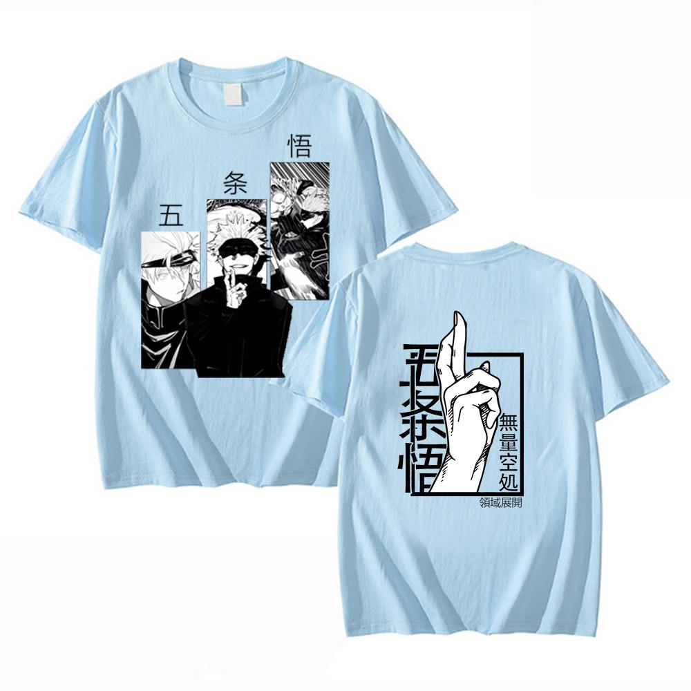 Anime Satoru Gojo Jujutsu Kaisen T Shirt Fashion Summer Loose Women Men Sleeve Cotton High Quality Casual T Shirt Soft Tops