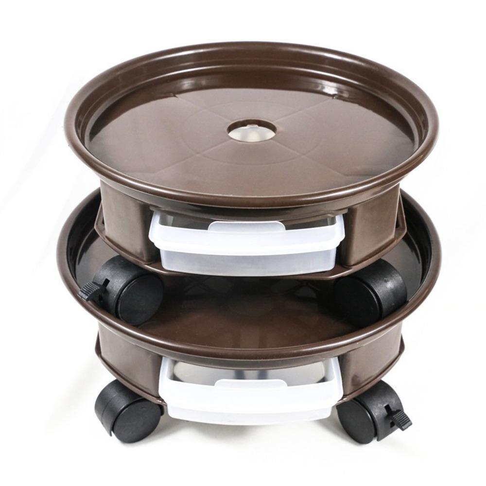 360-degree Rolling Movable Flower Pot Tray Round Flower Planter Stand Flower Pot Mover  Indoor Use