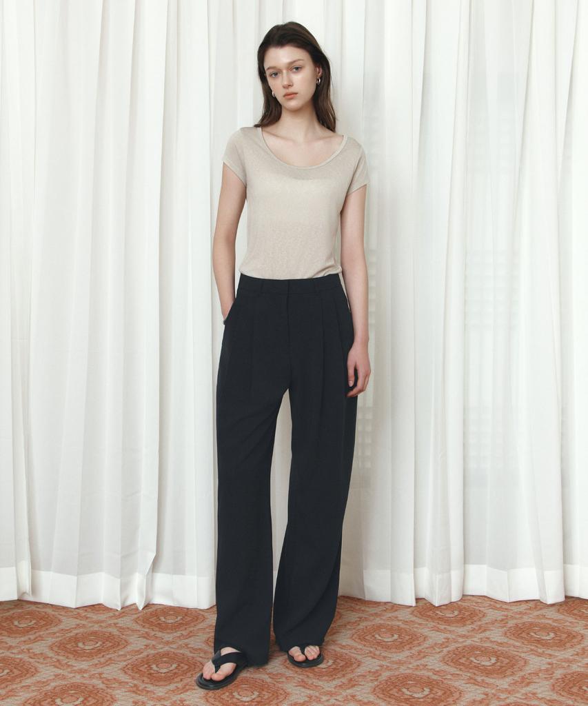 Siyajyu Sitp5300 See-Through Cap Sleeve Slim Short Sleeve T-Shirt_Ash Olive