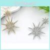 Trendy Alloy Star Shaped Earrings Fashionable Rhinestone Studs 2022 Spring Style