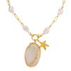 Chic Starfish Abalone Shell Big Pendant Necklace for Women, Imitation Pearl Stainless Steel Chain Necklace, Fashion Jewelry