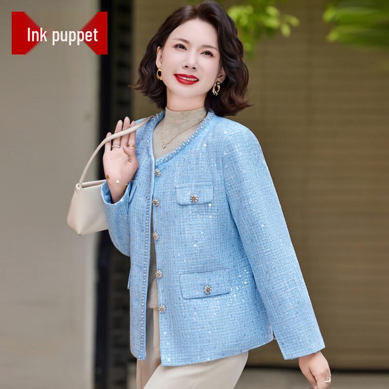 Women s Elegant Tweed Style Spring Short Coat 3XL