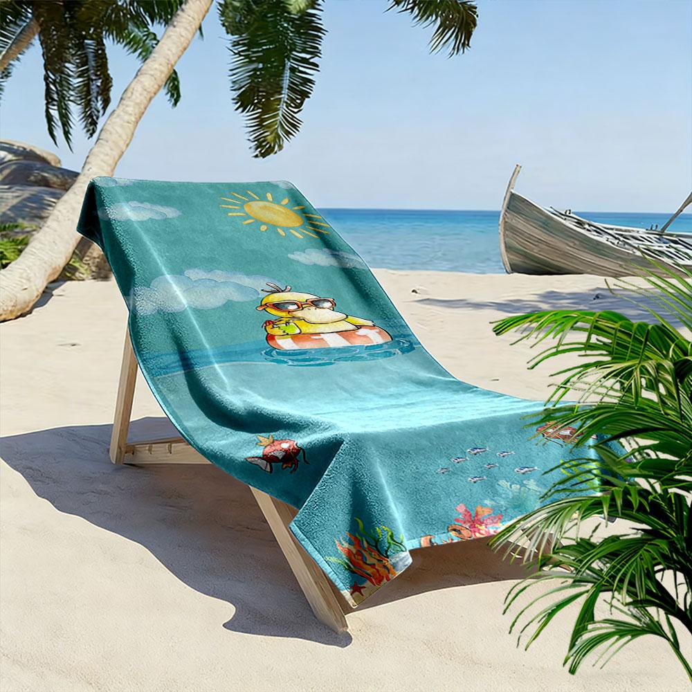 Duck with Glasses Beach Towel Beach Towel Quick-drying for Travel Outdoor Sports Jogging Beach and Swimming