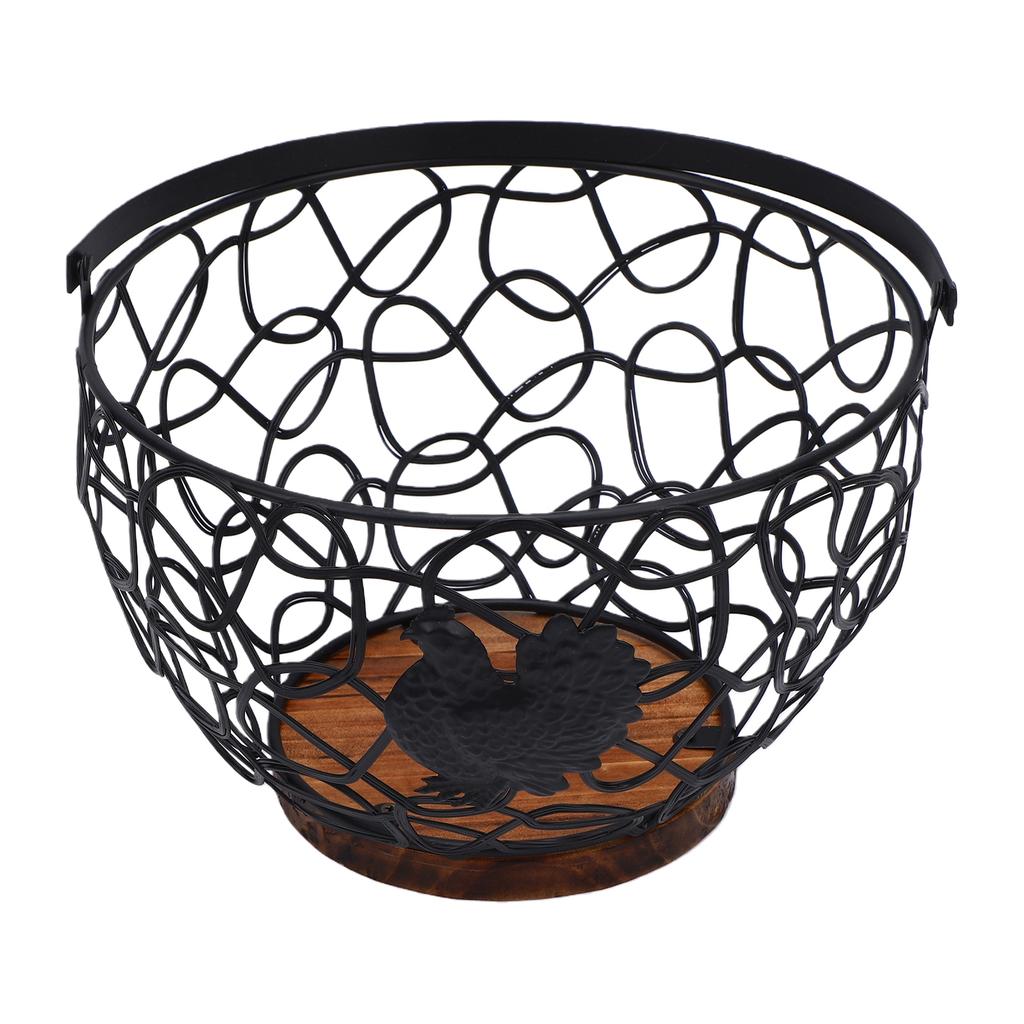 Wire Egg Basket Vintage Multifunctional Metal Egg Storage Basket with Handle for Vegetables Fruits