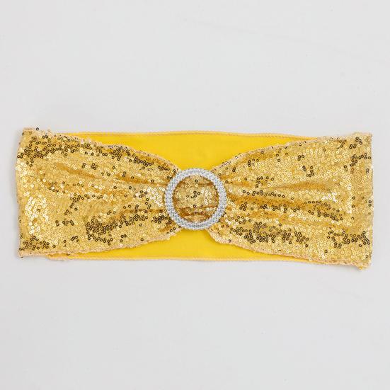 Potah na židli Poutavá elasticita Vynikající mašle na opěradle židle Sequinová stuha Párty dekorace