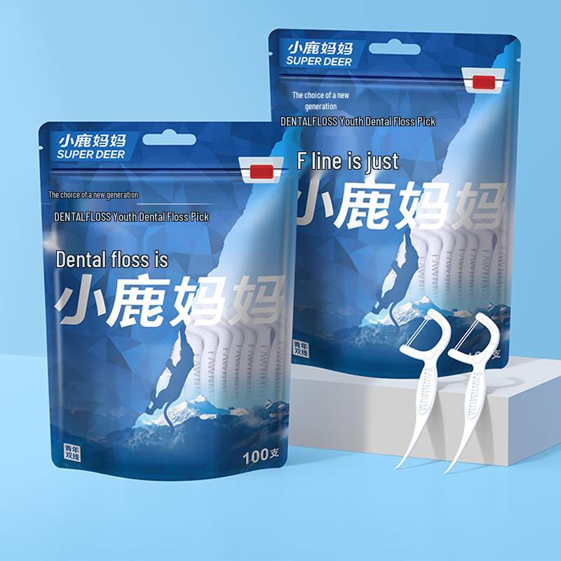 Little Deer Mom Double Line Dental Floss Sticks