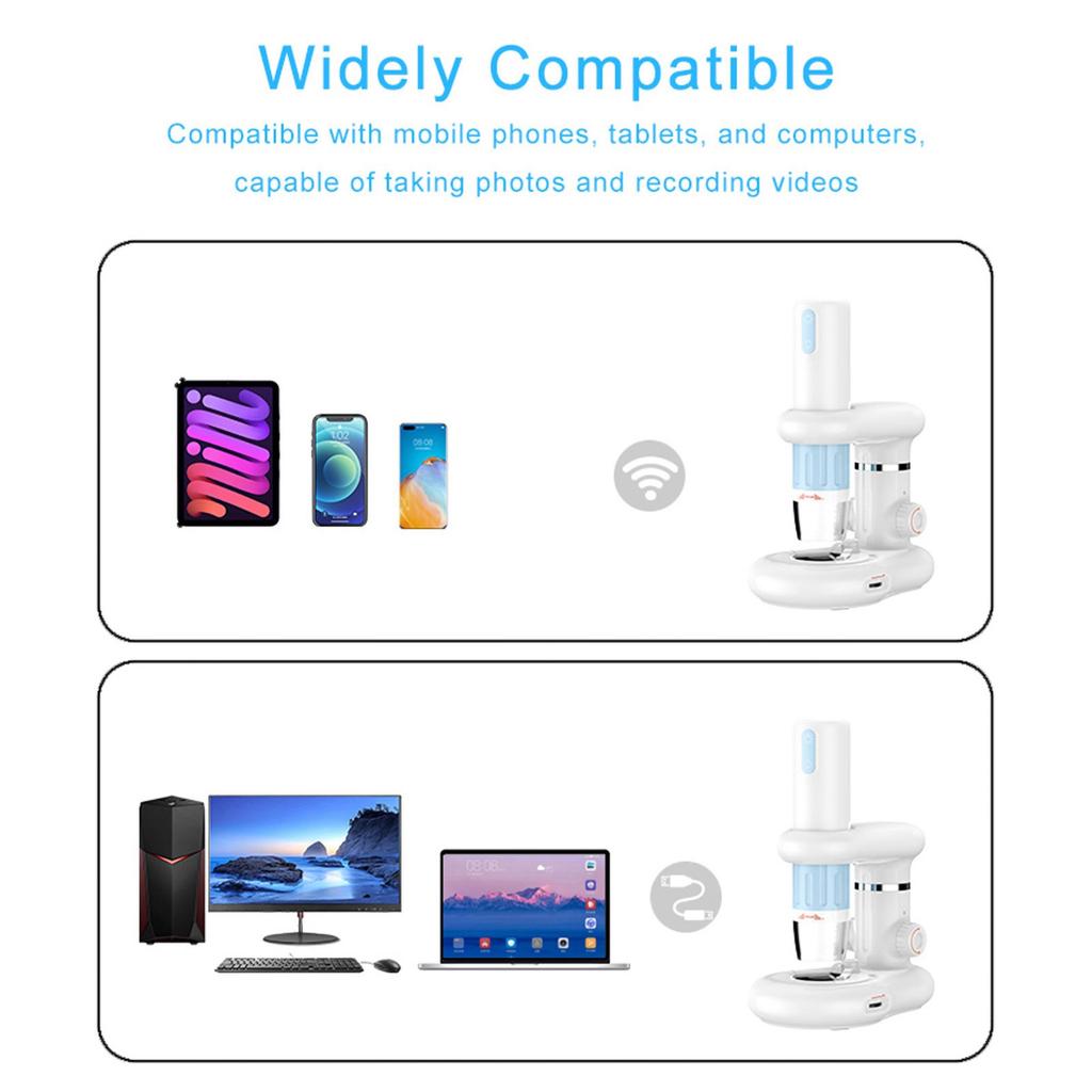 Wireless Digital Microscope 1080P WIFI 50x 1000x Microscope Magnification Mini Pocket Handheld Microscope for iPhone