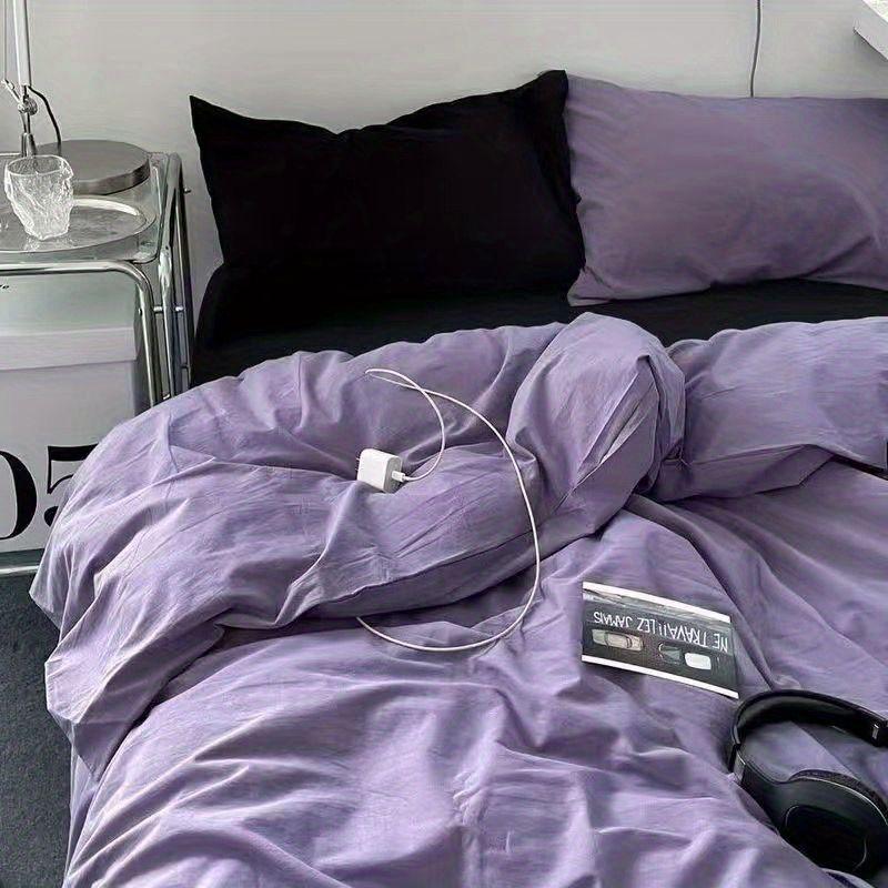 Aesthetic Powder Pink Spring/Summer Washable Cotton Bedding Set - Dorm-Friendly Duvet Cover and Sheets