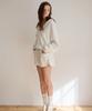 LETTER FROM MOON Andy Flower Waffle Shorts (White)