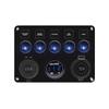 Universal Car Switch Panel 12V Voltmeter Dual USB Accessories For Marine Boat Caravan RV Electric Digital Display Switches