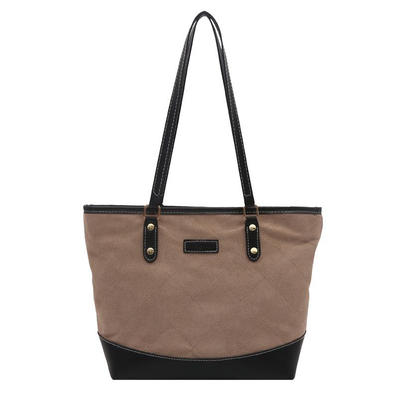 

2025 new retro solid color handbag commuter bag female Mori trend fashion tote bag large capacity bag