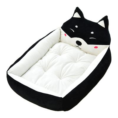 Cartoon Dog Bed Winter Warm Cute Washable All Seasons Pet Kennel Bed for Dogs Cats Pets Black Akita