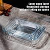 [Buy 1 Take 1]Rectangular Tempered Glass Bakeware Pan 1.6L/3L With Handle Glass Container Food Storage