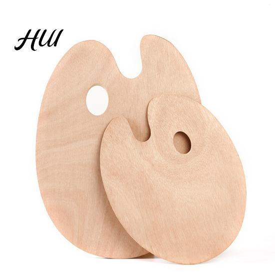 Oil Painting Board Wooden Paint Palette with Thumb Hole for Oil, Acrylic, Professional Tray Watercolor Painting, Oval-Shaped Wood Art Artists Oval