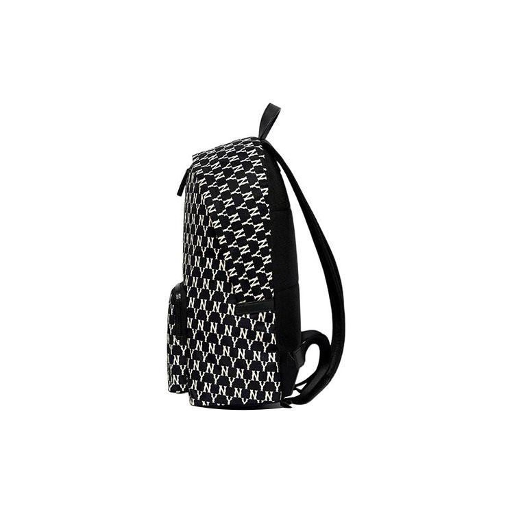 MLB Monogram Series Casual Sports Logo Polyester Backpack Unisex Backpack Black 3ABKL021N