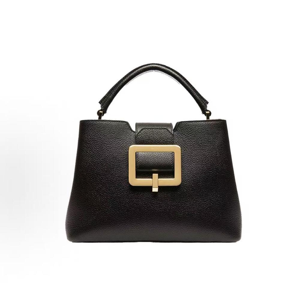 Bally Jorah Series Logo Leather Handle Tote Bag Women Tote Bags Black 6230626