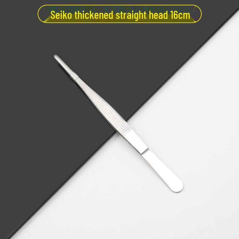 304 Stainless Steel Multifunctional Tweezers: Thickened Straight & Round Head, Bent Tip, Ideal for Aquatic Plants and Succulents.