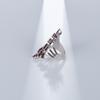 Original Designer Natural Garnet Ring with Adjustable Opening. Niche Design 925 Silver Colored Gemstone Ring