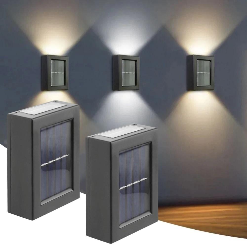 2Pcs Waterproof Solar Wall Light Solar Powered Decorative Light Solar Garden Light Up Down Lighting LED Solar Light Home Balcony
