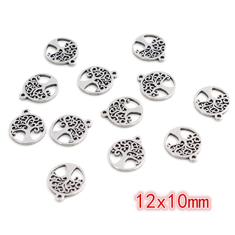 30pcs/lot No Fade Charms 316 Stainless Steel Butterfly tree heart Charms handmade Craft pendant Jewelry Making,DIY for necklace