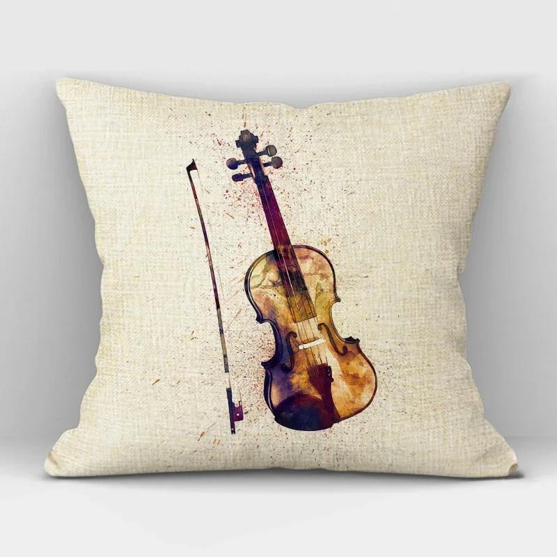1Pcs/Set Music Series Printed High Qulity Linen Decorative Pillow Case Black White Cushion Cover Car Seat Sofa Decor 45X45Cm