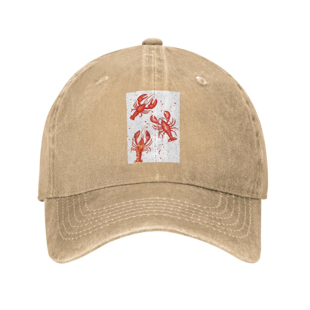 Lobsters And Lobster Seafood Festival Denim Fabric Cap Casual Baseball Caps Adjustable Hat Summer Unisex Baseball Hats