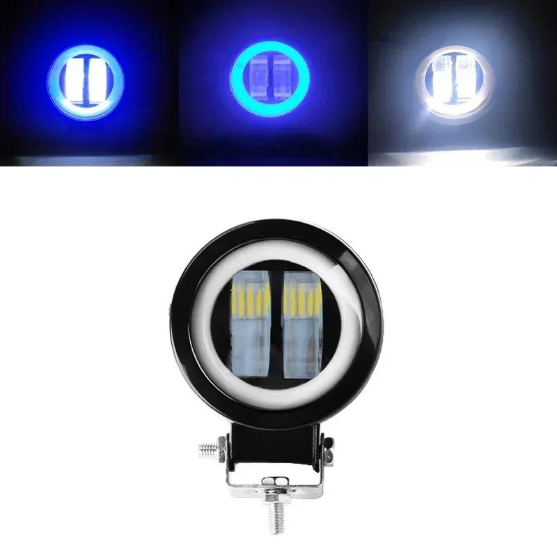 3 Inch 7D Lens LED Work Light Bar Square Car Headlight Halo For Motorcycle Jeeps ATV SUV 12V 24V Angel Eyes Driving Lights Amagi