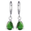 Pink Cubic Zirconia Water Drop Dangle Earrings