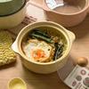 ZISIZ Ceramic Double-Handle Instant Noodle Soup Bowl