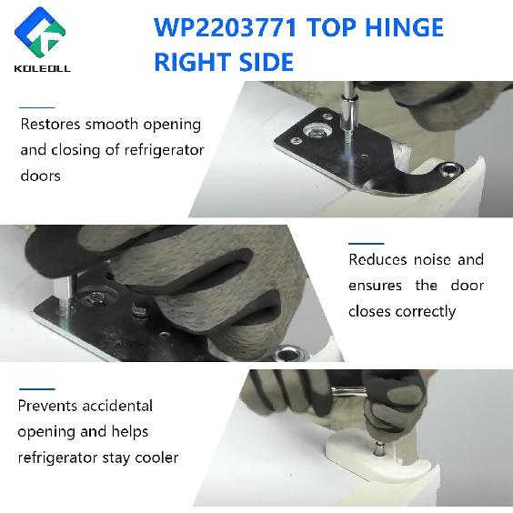 WP2203771 Top Hinge Right Side Compatible with Whirlpool Refrigerator | Replace 2203771 775992 AH330789 EA330789 PS330789
