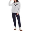 Mizuno Logo Design Versatile Casual Round Neck Long Sleeve Sweatshirt Women Sweatshirt White K2CC22A3