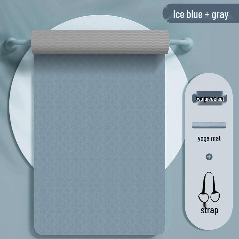 

Расширенный двухслойный нескользящий коврик для йоги из TPE, толстый фитнес-коврик, звукоизоляционный коврик для скакалки и домашних танцев 183x80 cm 6 mm