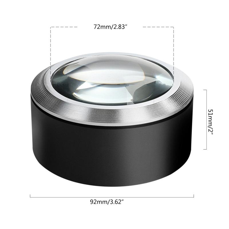 Handhållen upplyst förstoringsglas 5X Bärbart cylinderformat optiskt glasförstoringslins för kartläsning, dokumentläsning, studier
