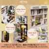 MuMuBoo Dollhouse, DIY Wooden Miniature Kit for Beginners, Includes Japanese Instructions, LED Light, and Dustproof Display Cover (VITALITY LIFE)