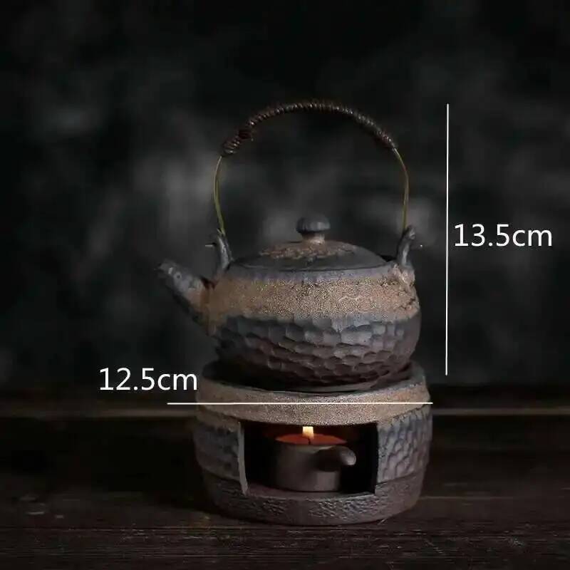 Stoneware Warm Tea Stove Ceramic Teapot Handle Pot Heating Furnace Kettle Tea Making Utensils Boiling Teapot Set Home Teaware