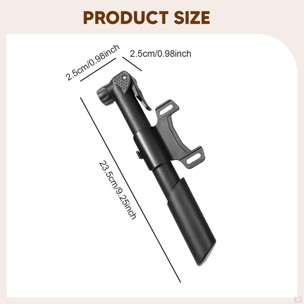 Mini Bike Pump Tyre 80PSI Presta & Household Small Frame Mounted Inflator for Mountain BMX Road