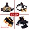 D2 Headlight Powerful LED Headlamp Chargeable Induction 5LED T6 Head LampTorch Head Light 18650 Battery Best For Camping Fishing