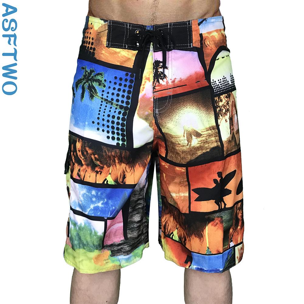 

Men s Quick-Dry Beach Print Shorts - Summer Casual Surfing Pants 32 жовтий