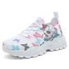 Flying woven women's shoes summer sports breathable casual mesh shoes soft-soled mesh shoes printed travel shoes trend