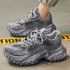Men's Casual Sport Shoes Vintage Distressed Sneakers 2025 Autumn New Style Thick Bottom Fashion Increased Height Trendy Shoes