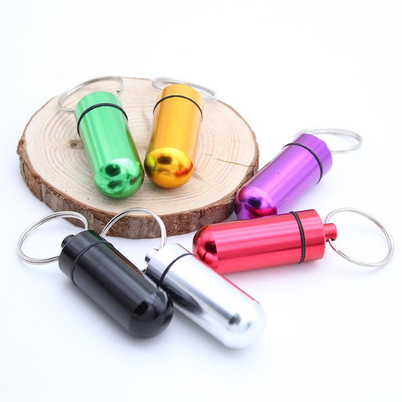 Aluminum Keychain Mini Waterproof Pill Canister - Portable Outdoor Sealed Capsule