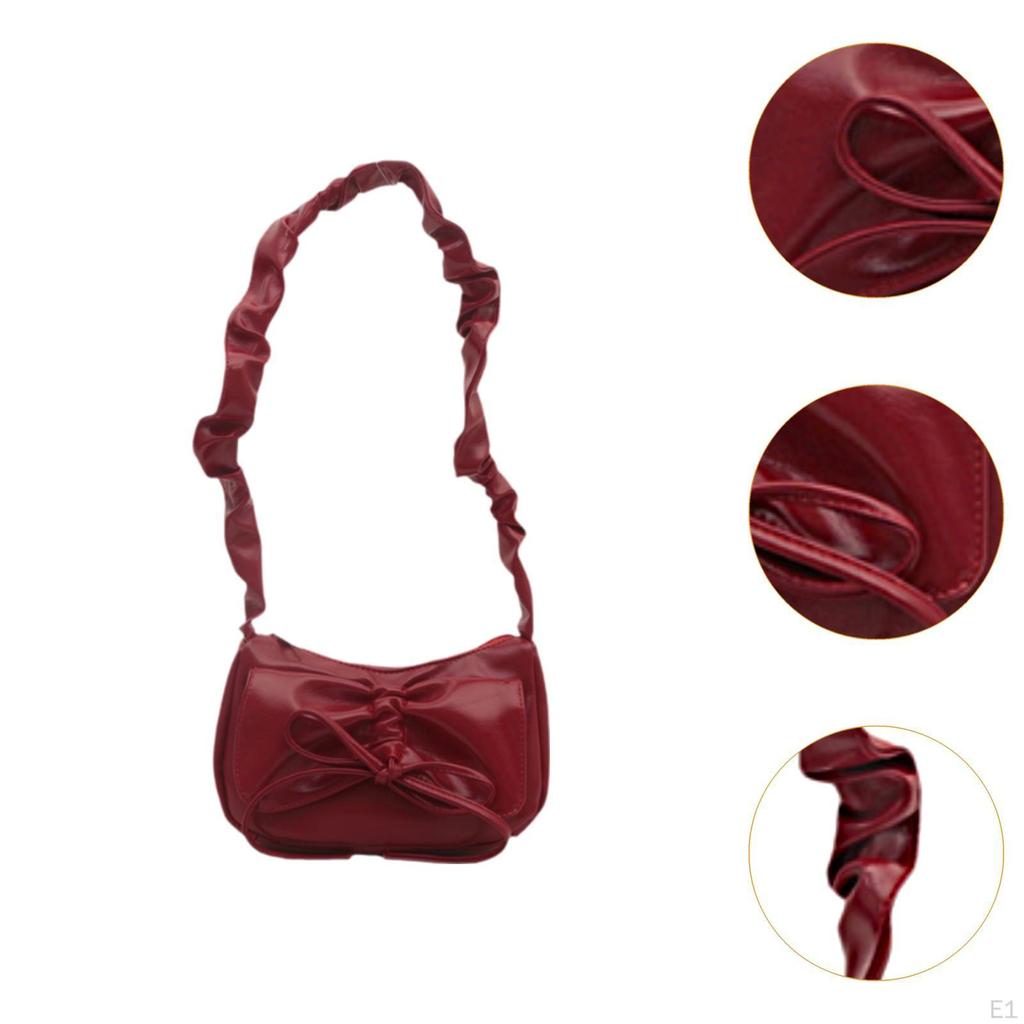 Damen Schleife Handtasche Trendige PU Einfache Schultertasche für Sommer Frühling Outdoor