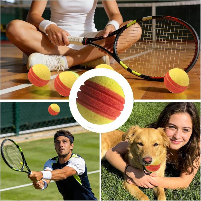 Soft PU Foam Tennis Ball 3.5 Inch Bouncy Safe Indoor Training Aids for Kids Pet Play Home Exercise Use