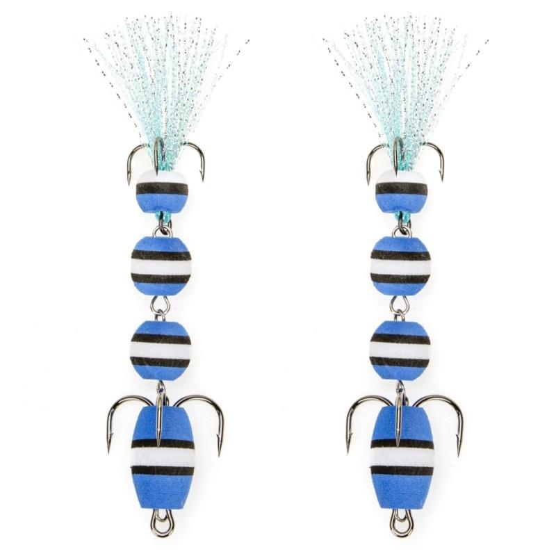 2pcs Light Weight Foam Baits Soft Fishing Baits High Density Foam Swim Baits with 2 Hook Fishing Tackle Foam Lures